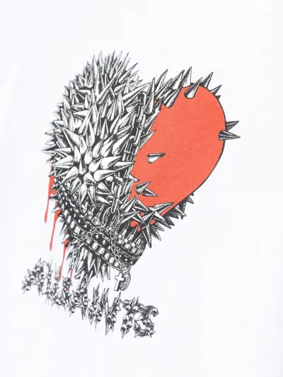 Allsaints Heart Graphic Oversized Tee In White
