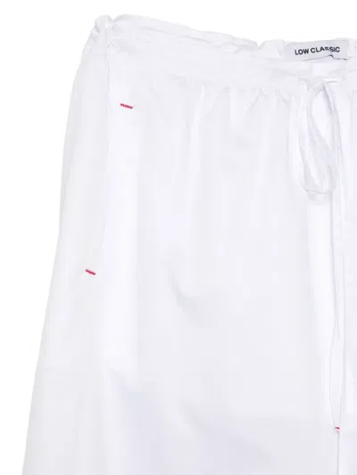 Low Classic Drawstring Midi Skirt In White