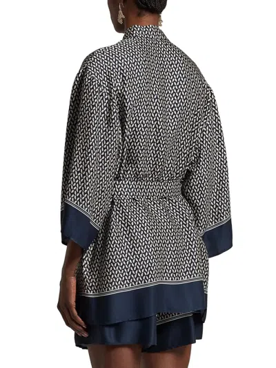 Peserico Patterned Kimono In Blue
