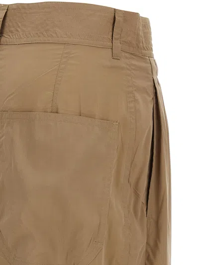 Isabel Marant Inaya High Waist Gathered Straight Leg Pants In Brown