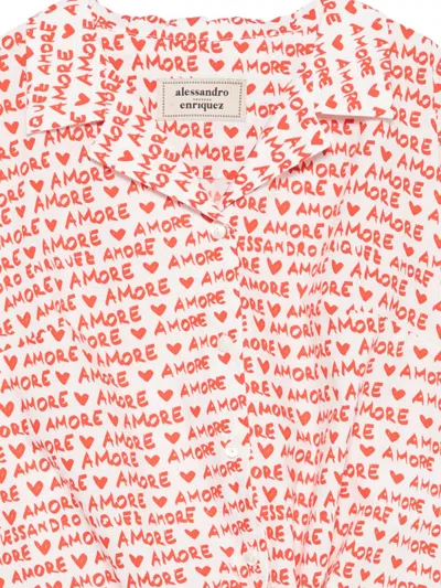 Alessandro Enriquez Amore-pattern Shirt In Pink