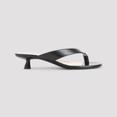 Stuart Weitzman Round-toe Flip-flops High-heeled Sandals In Black