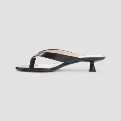 Stuart Weitzman Round-toe Flip-flops High-heeled Sandals In Black