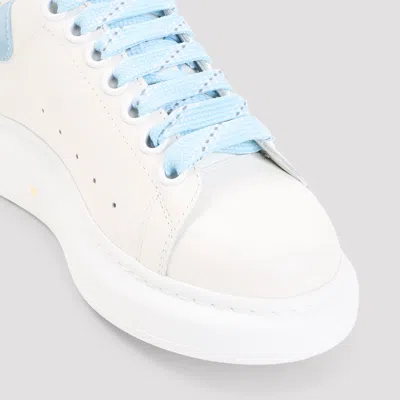 Alexander Mcqueen Oversize Sneakers In White And Light Blue Calf Leather In Multi