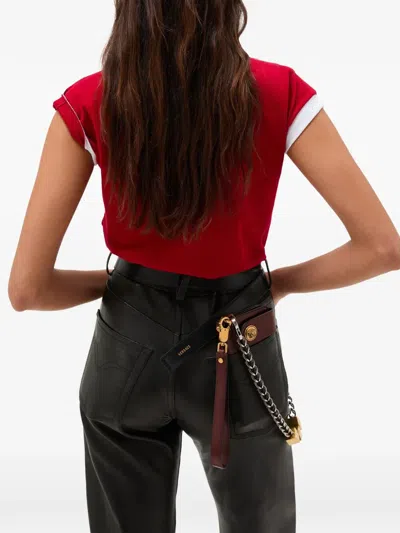 Versace Cotton V Neck Top Short Sleeves Buttons In Multi