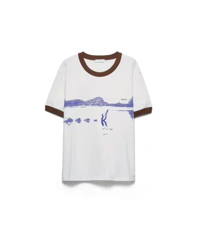 Prada Printed Cotton T-shirt In White