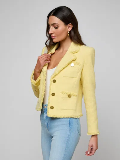 L'agence Sylvia Collared Jacket In Yellow
