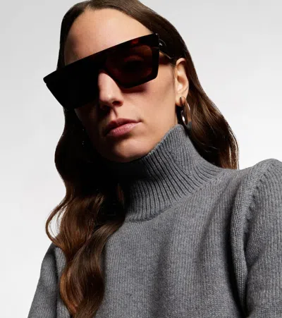 Alaïa Rectangular Acetate Sunglasses In Brown
