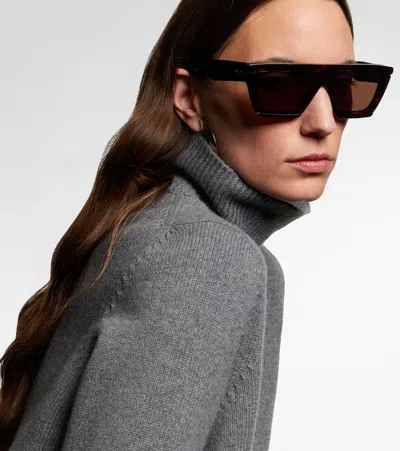 Alaïa Rectangular Acetate Sunglasses In Brown