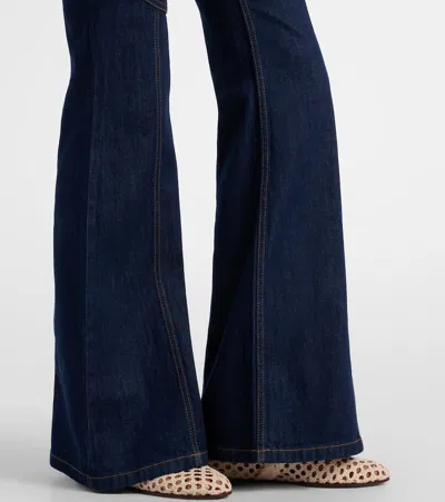 Zimmermann Luna Utility Denim Flared Jeans In Blue