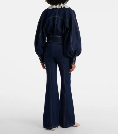 Zimmermann Luna Utility Denim Flared Jeans In Blue
