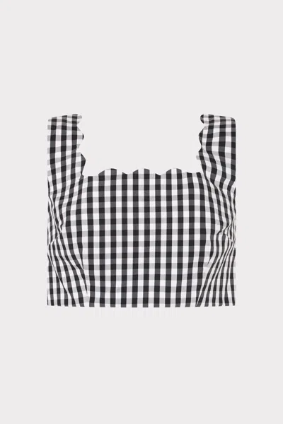 Milly Mia Gingham Sleeveless Top In Black