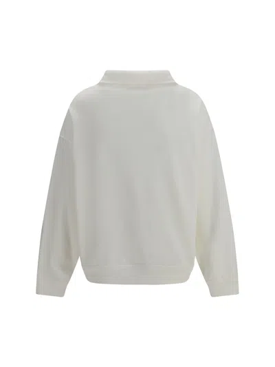 Brunello Cucinelli Women Sweatshirt With Logo Patch In White