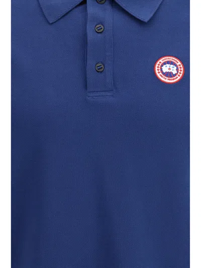 Canada Goose Beckley Polo Shirt Short Sleeve Collar In Blue