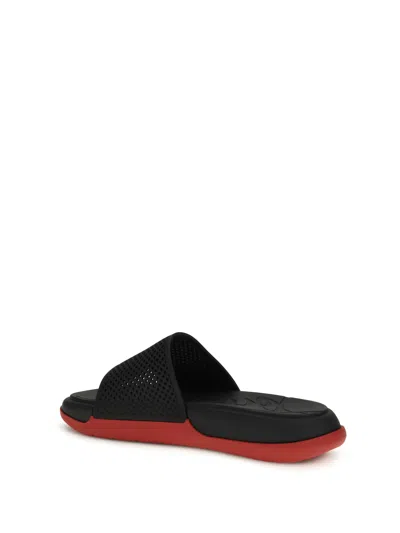 Christian Louboutin Louboutin Slides And Clogs Easy Breezy Men Rubber Black In Black