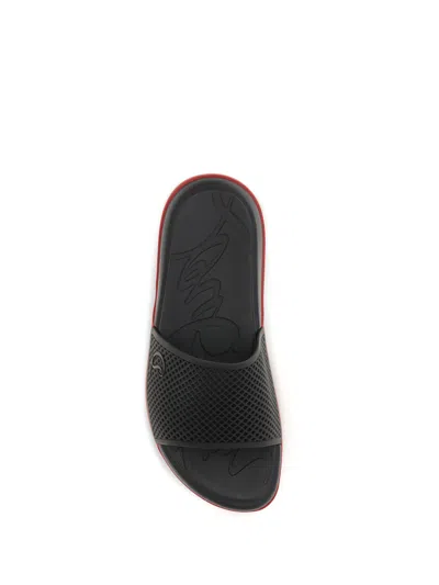 Christian Louboutin Louboutin Slides And Clogs Easy Breezy Men Rubber Black In Black