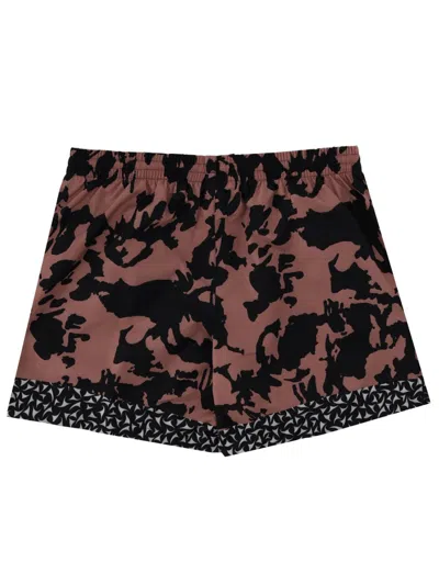 Dries Van Noten Abstract Floral Polyamide Geometric Trim Swim Shorts In Pink