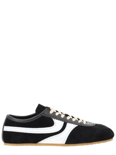Dries Van Noten Sneakers Contrast Stitching Low Top Rubber Sole In Black