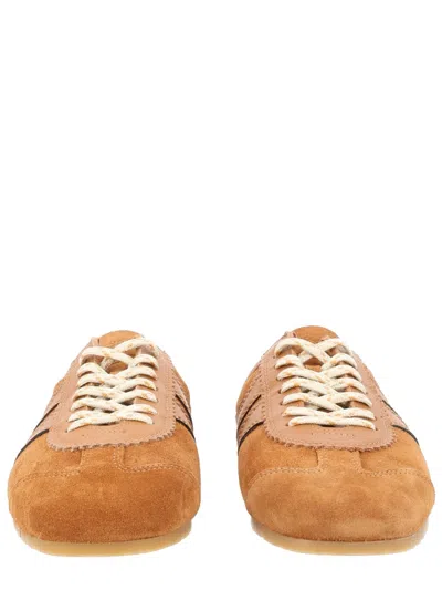 Dries Van Noten Suede Mules Rubber Sole Stitch Detailing In Brown
