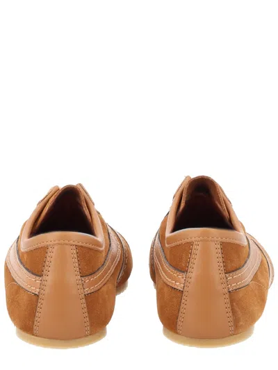 Dries Van Noten Women Beige Low-top Sneakers With Two-tone Lace-up In Suede Woman In Brown
