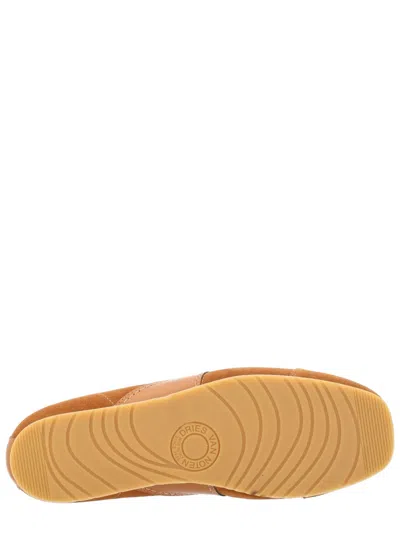 Dries Van Noten Women Beige Low-top Sneakers With Two-tone Lace-up In Suede Woman In Brown