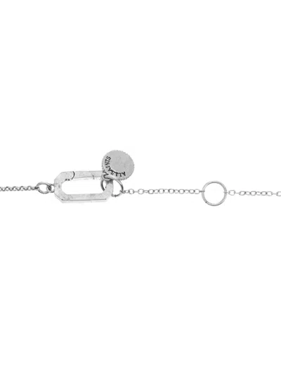 Allsaints Rectangle-frame Crystal Necklace In Silver