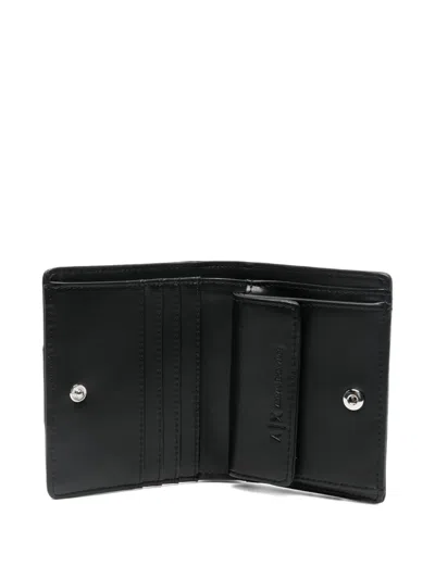 Armani Exchange Logo Plaque Wallet In Black