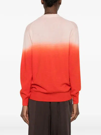 Jil Sander V-neck Gradient Buttoned Cardigan In Multi