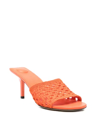 Jacquemus Les Mules Cubisto Sandals Open Toe Stiletto In Orange