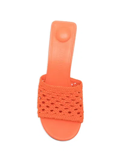Jacquemus Les Mules Cubisto Sandals Open Toe Stiletto In Orange