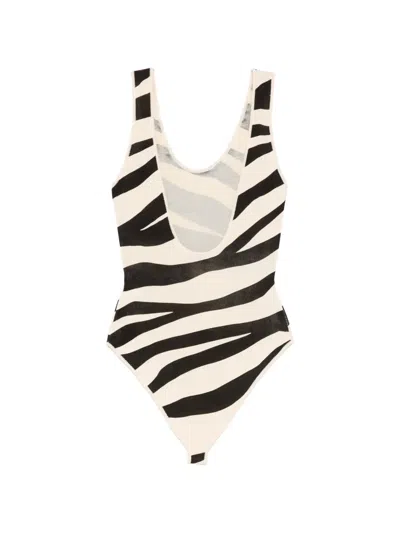 Sandro Zebra-print Bodysuit In Multi