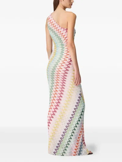 Missoni One-shoulder Zig-zag Maxi Dress In Multi