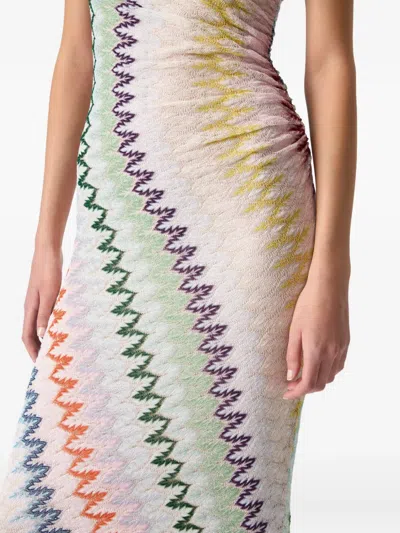 Missoni One-shoulder Zig-zag Maxi Dress In Multi