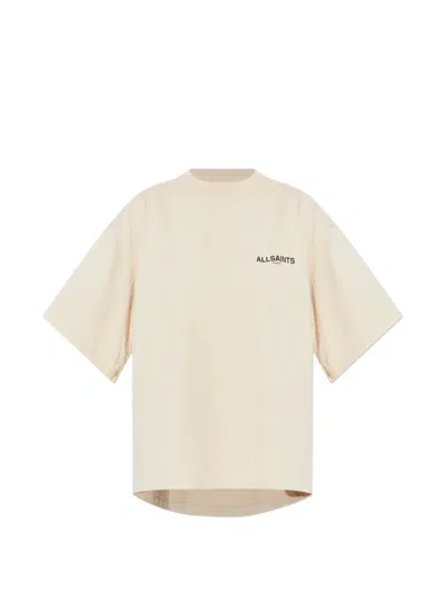 Allsaints Womens Sandy White Halis Amelie Oversized-fit Cotton-jersey T-shirt In Neutral