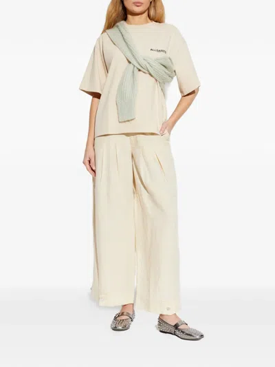 Allsaints Womens Sandy White Halis Amelie Oversized-fit Cotton-jersey T-shirt In Neutral