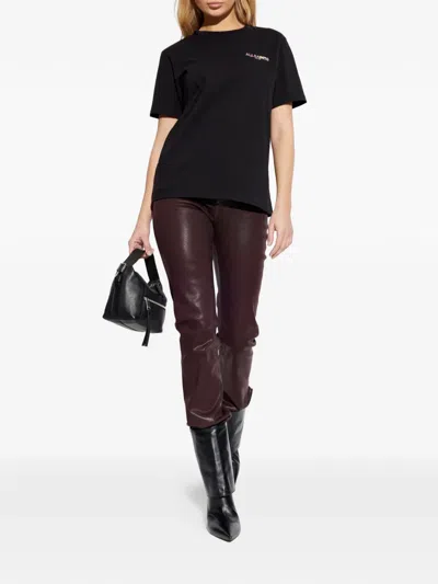 Allsaints Guardian Amelie Short Sleeve Graphic Logo T-shirt With Back Print In Black