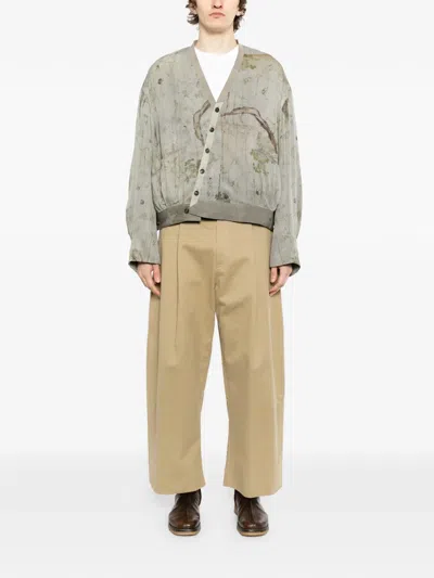 Ziggy Chen Printed Silk Jacket In Gray