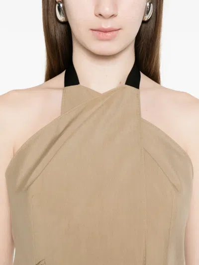 Max Mara Maxmara Mxsnuraghe Sleeveless Jacket In Wool And Silk Poplin In Nude