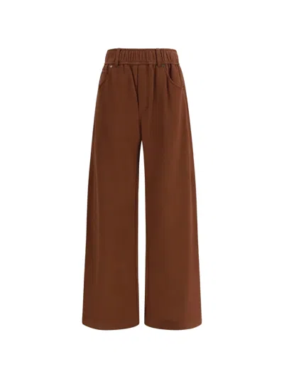 Brunello Cucinelli Elasticated Sweatpants In Brown