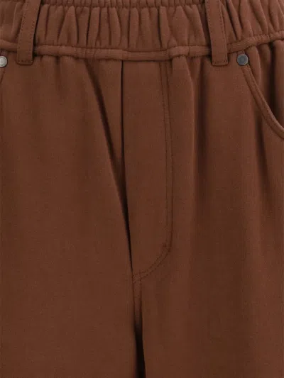 Brunello Cucinelli Elasticated Sweatpants In Brown
