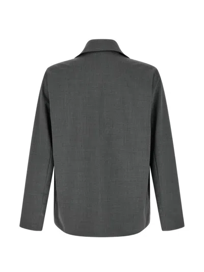 双面贴袋夹克式衬衫