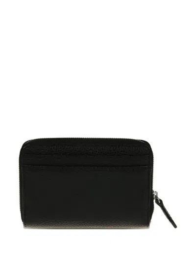 Lancel Zip Leather Wallet In Black