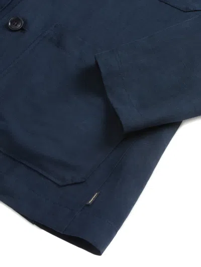 Woolrich Button Patch-pocket Blazer In Purple