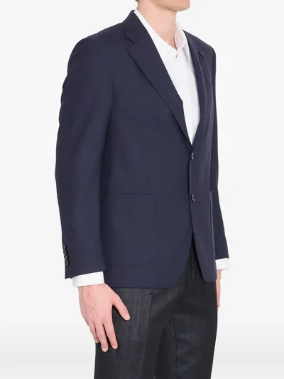 Lardini Virgin Wool Jacket Regular Fit In Blue