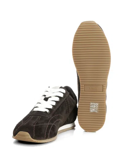Totême Toteme Flex Quilted Suede Sneakers In Brown