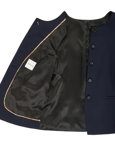 Paul Smith Button Vest In Blue