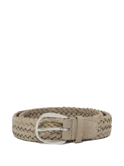 Orciani Braided Leather Belt In White