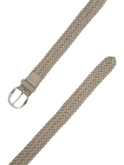 Orciani Braided Leather Belt In White