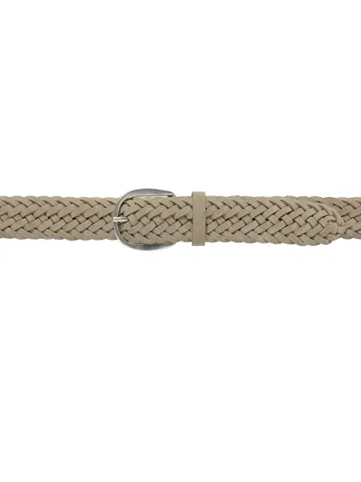 Orciani Braided Leather Belt In White