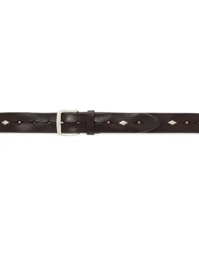 Orciani Engraved Leather Belt In Red